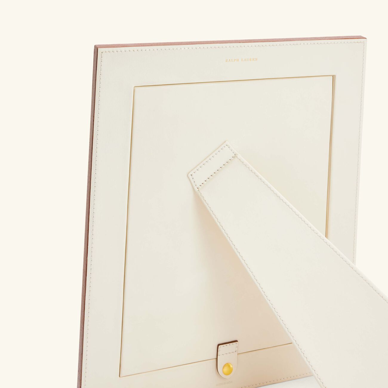 ralph lauren home brennan leather frame white 20x25cm
