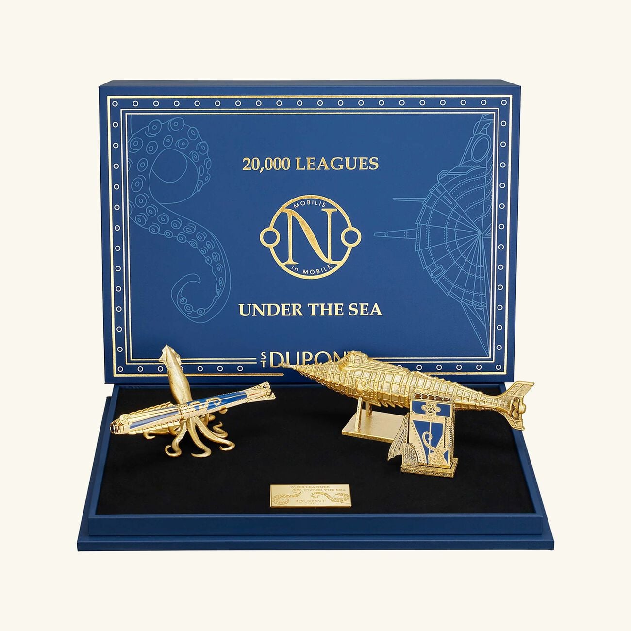 Prestige Lighter & Writing Set Blue st dupont prestige lighter writing set blue