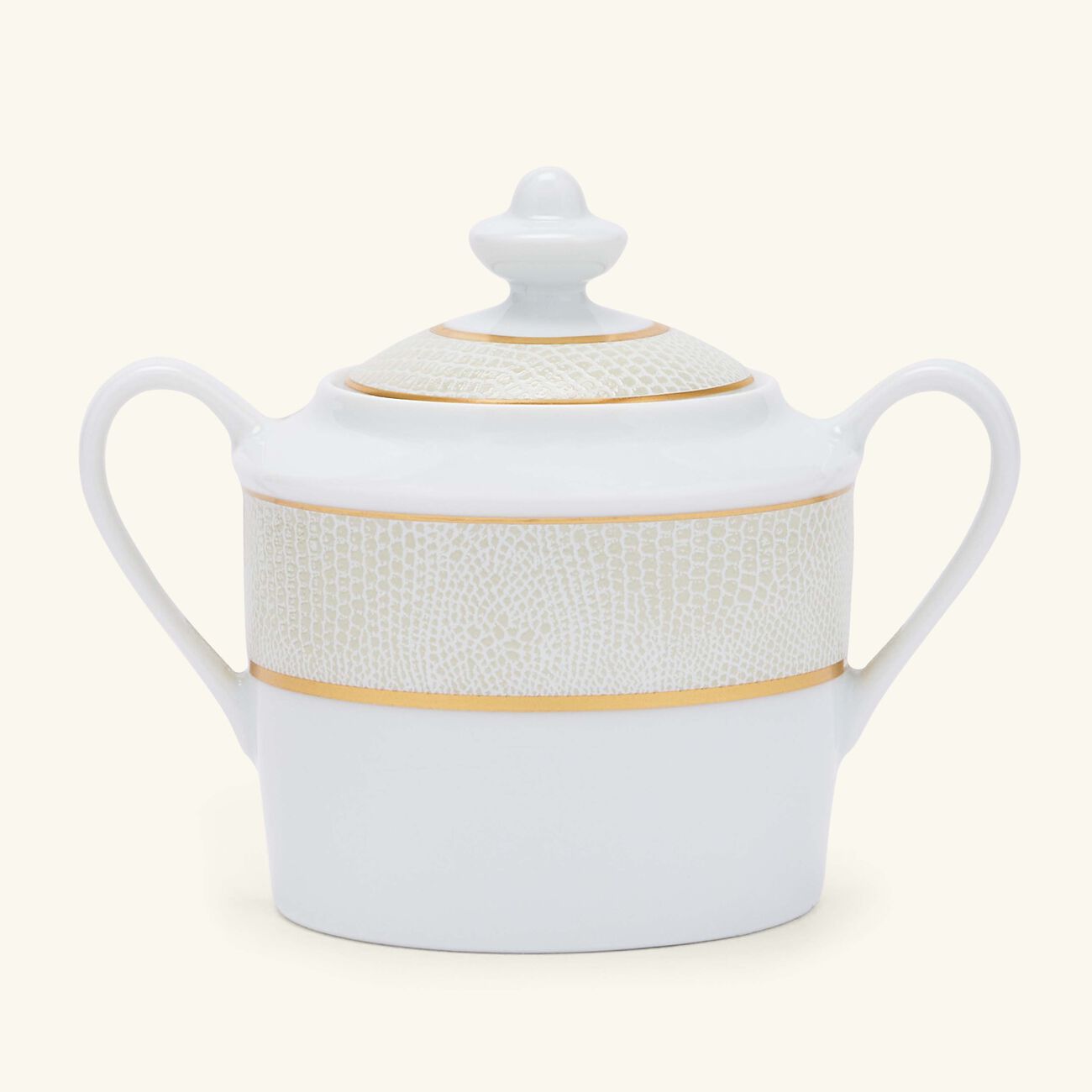 bernardaud sauvage blanc sugar bowl gold