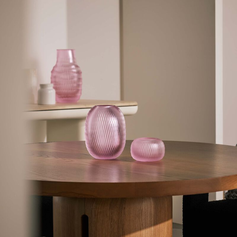 Metamorphosis Vase Round Medium Pink ruckl metamorphosis vase round medium pink