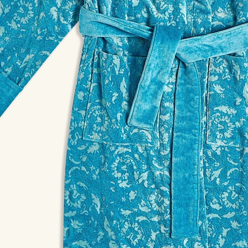 Barocco Bath Robe Small Blue versace barocco bath robe small blue