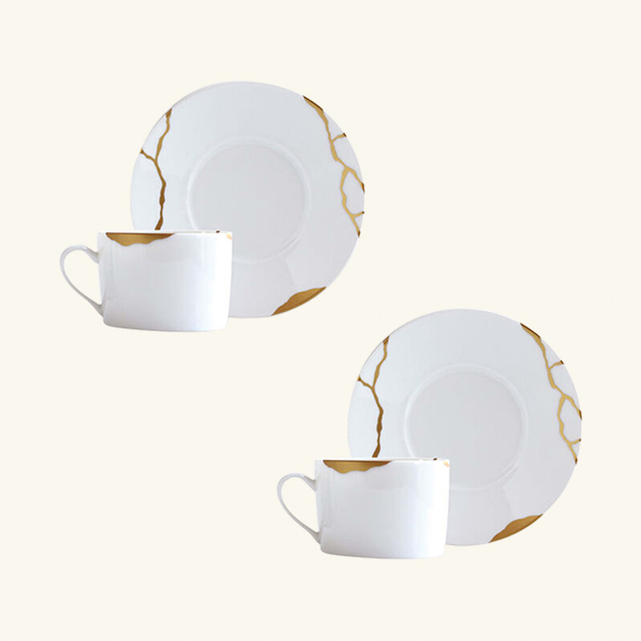 bernardaud sarkis tean cups and saucers   set of 2