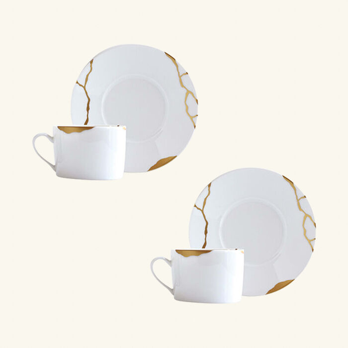 bernardaud sarkis tean cups and saucers   set of 2
