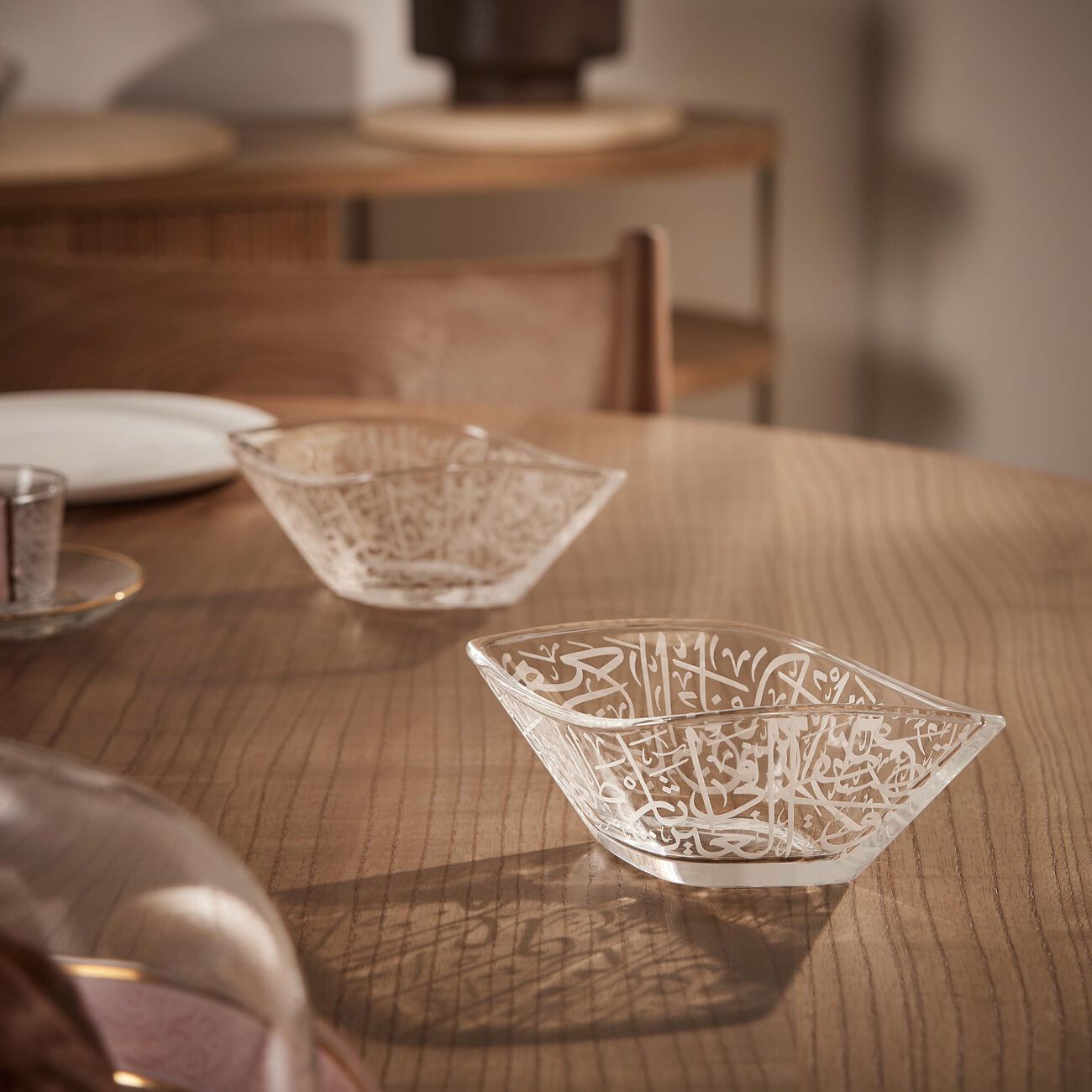 Thuluth Serving Bowl Clear Set of 2 dimlaj thuluth serving bowl clear set of 2