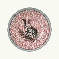 bernardaud collection braqueni dessert plate round red 21cm set of 4