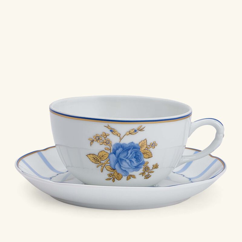 bernardaud brocante tea cup   saucer blue