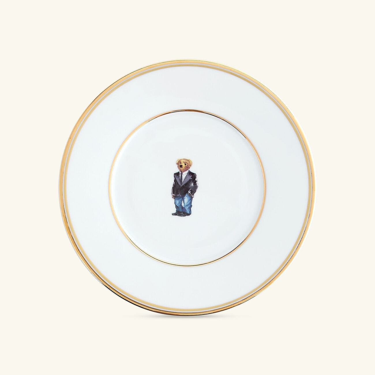 Wilshire Tux Bear Plate Set 4 ralph lauren home wilshire tux bear plate set 4