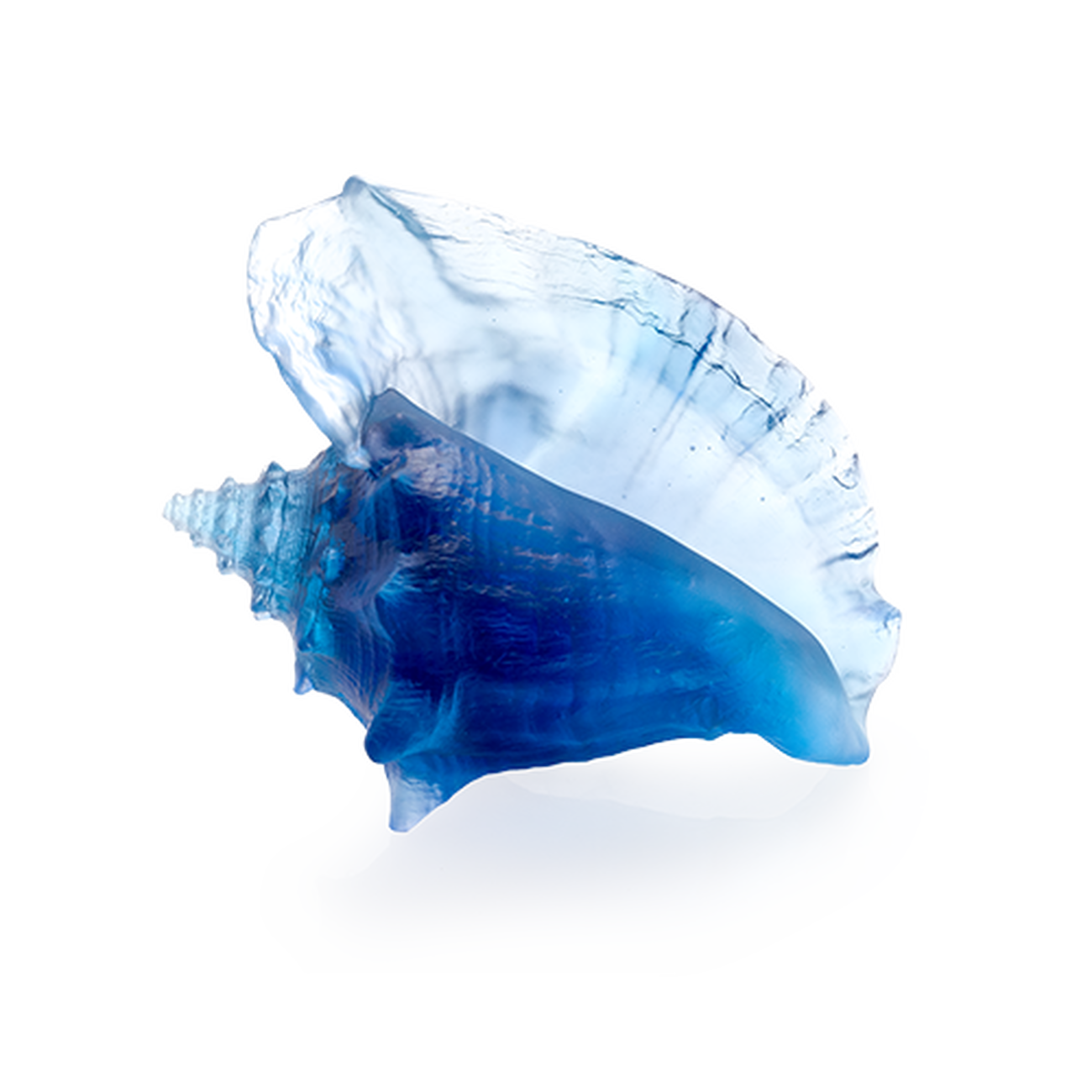 daum mer de corail conch shell figurine small blue