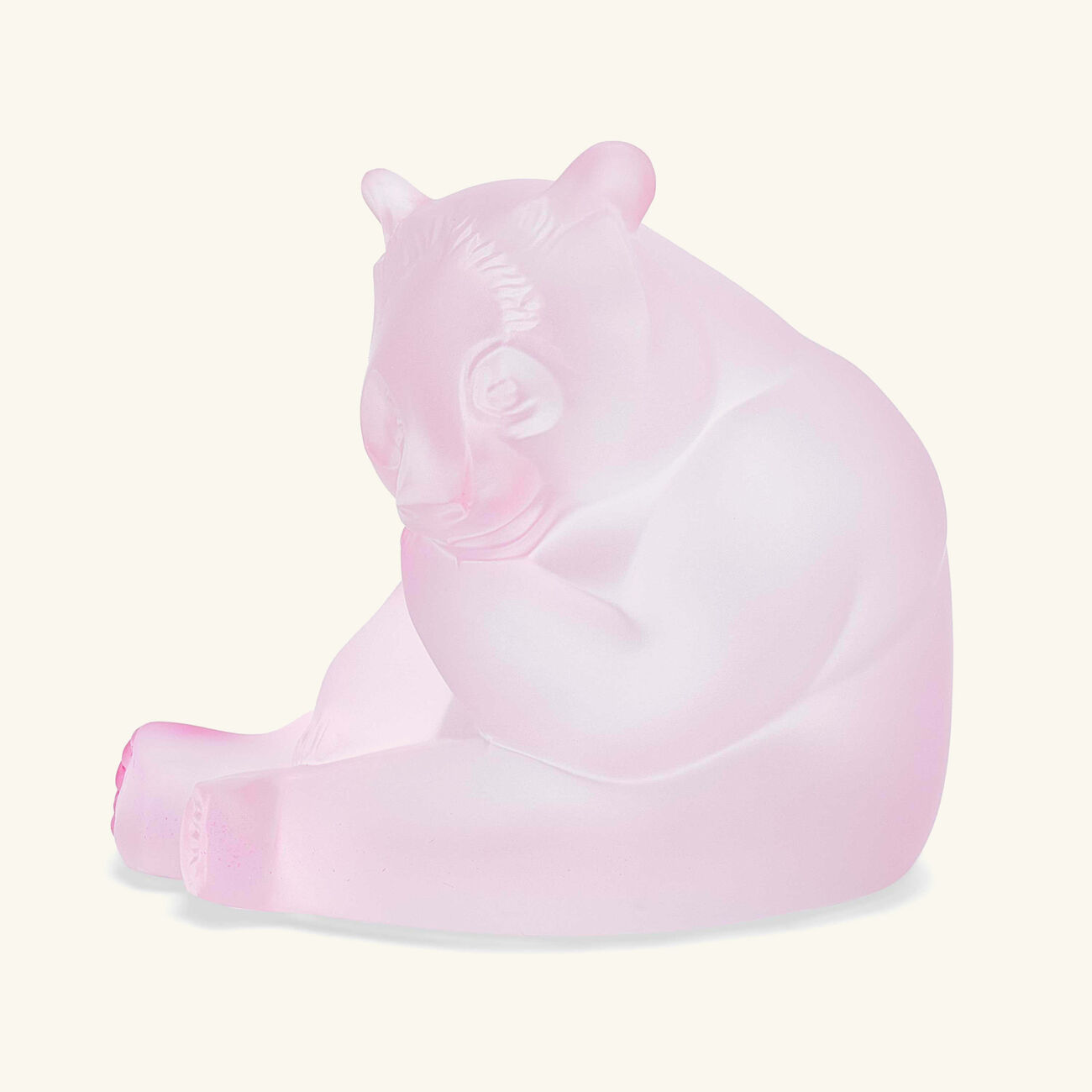 lalique panda sculpture small pink