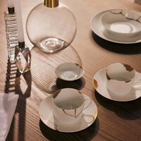 bernardaud kintsugi tea cup saucer gold set of 2