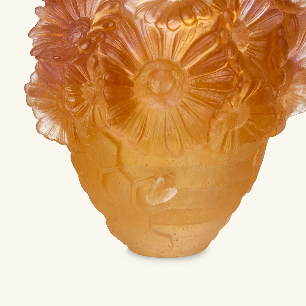 daum or d abeille vase small orange limited edition