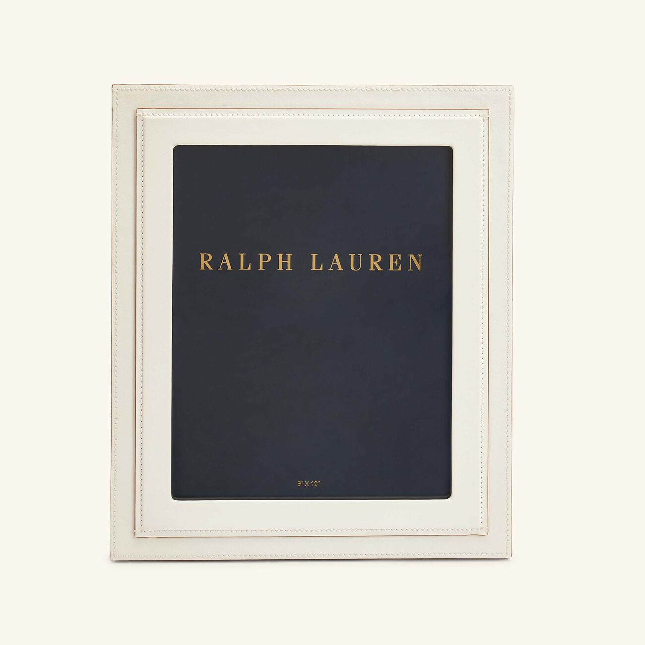 ralph lauren home brennan leather frame white 20x25cm