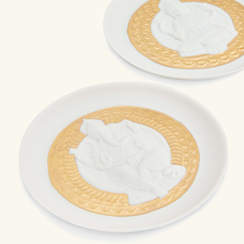 Goddess Lakshmi and Lord Ganesha Decorative Plates Set Gold lladro goddess lakshmi and lord ganesha decorative plates set gold