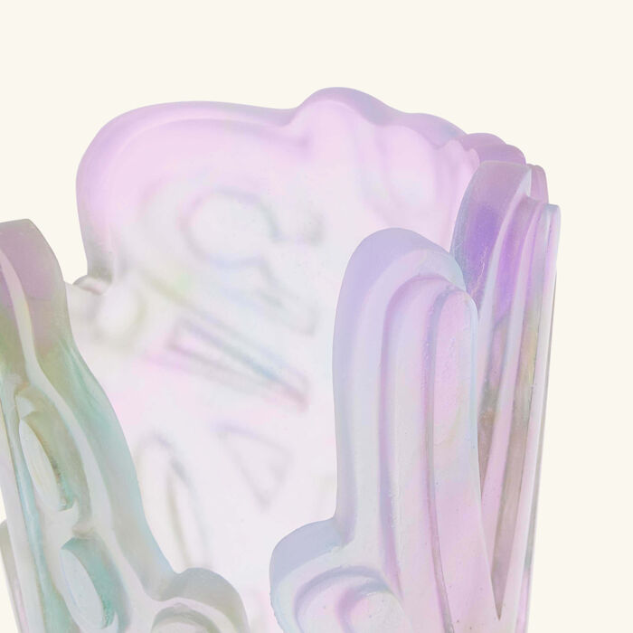 daum crystal rock ii by jonone vase small pink
