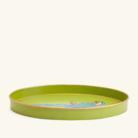 les ottomans fauna serving tray oval medium green