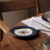 bernardaud aux rois bread   butter plate round blue 16cm