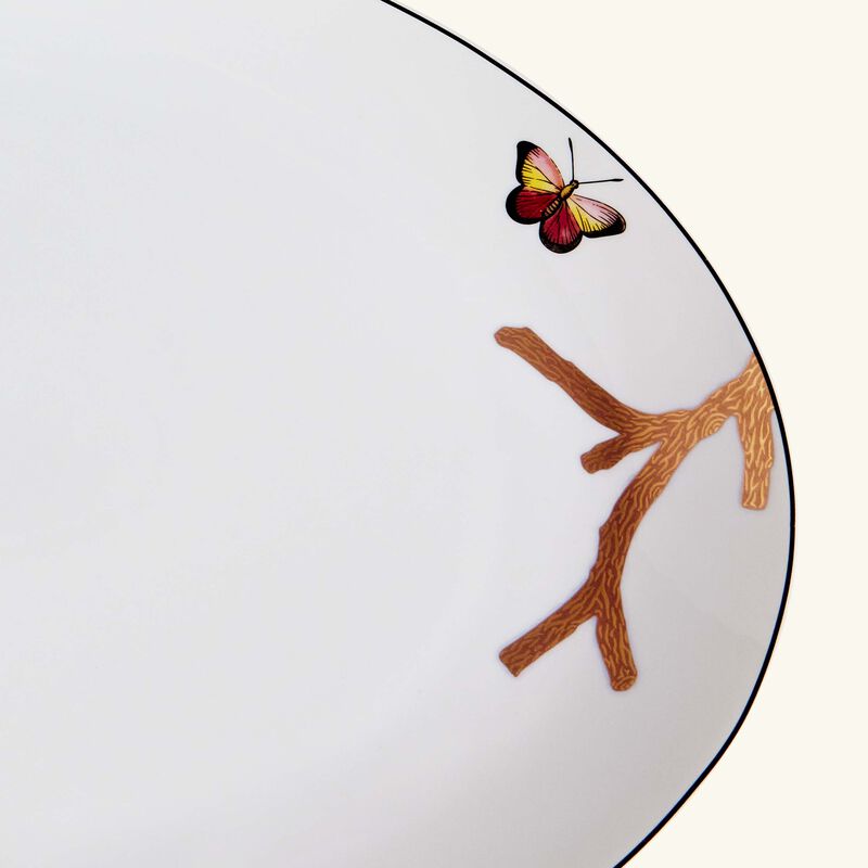 bernardaud aux oiseaux serving platter oval gold 38cm