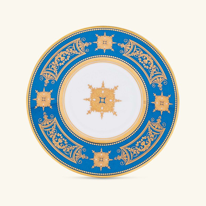 bernardaud aux rois tea cup   saucer blue