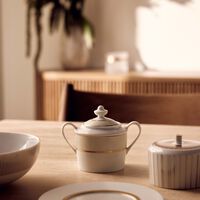bernardaud sauvage blanc sugar bowl gold