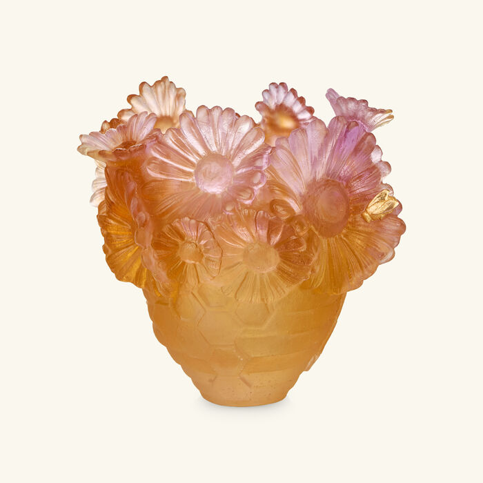 daum or d abeille vase small orange limited edition
