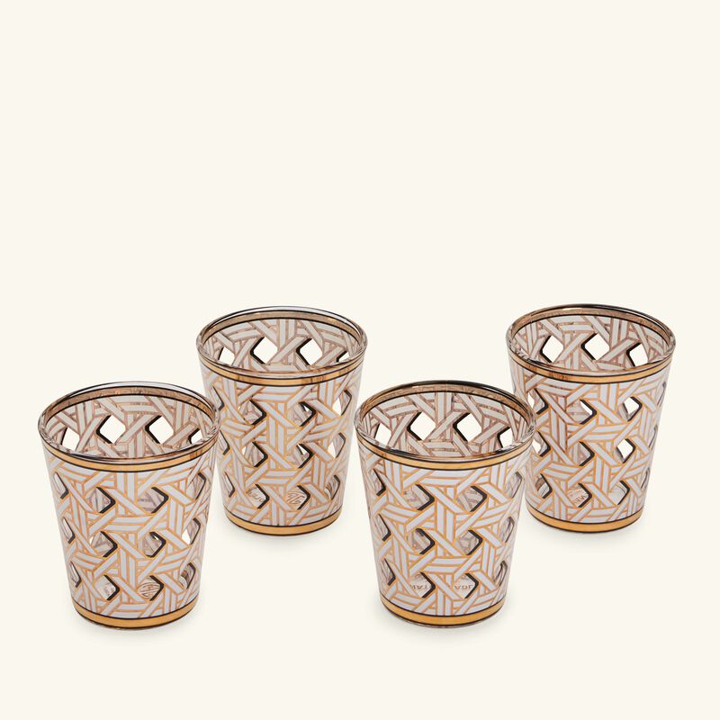 جوناثان أدلر مجموعة أركيد من 4 أكواب للشرب باللون الذهبي