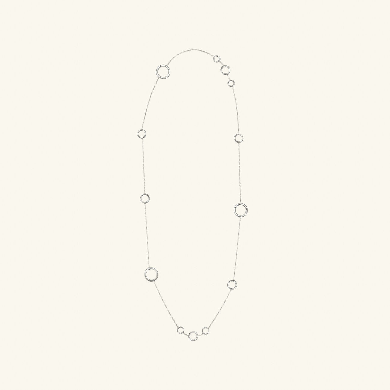 idole de christofle multi ring long necklace sterling silver